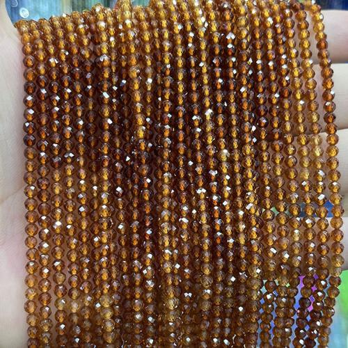 Natural Garnet Beads, Round, fashion jewelry & DIY & different size for choice & faceted, orange, Sold Per Approx 38 cm Strand