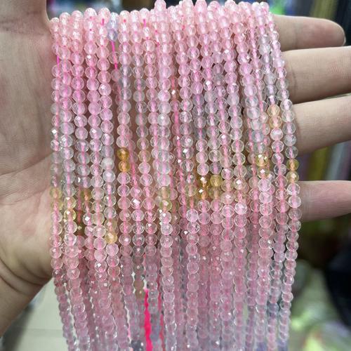 Gemstone Jewelry Beads Morganite Round fashion jewelry & DIY & faceted mixed colors 4mm Sold Per Approx 38 cm Strand