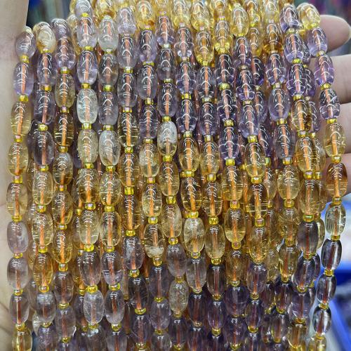 Natural Amethyst Beads with Citrine barrel fashion jewelry & DIY mixed colors Length about 6-10mm Sold Per Approx 38 cm Strand