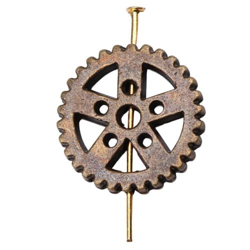 Tibetan Style Flat Beads, Gear Wheel, antique bronze color plated, vintage & fashion jewelry & DIY, 18x18mm, Sold By PC