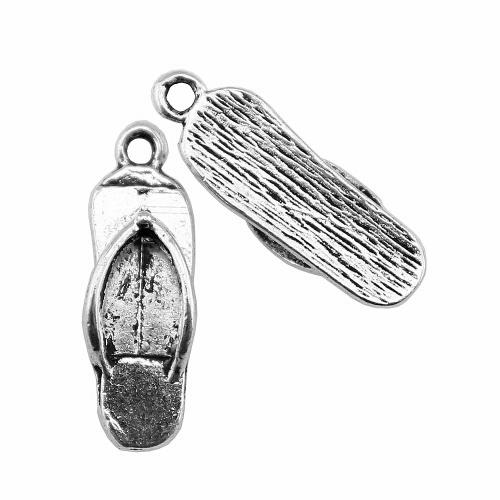 Zinc Alloy Shoes Pendants Slipper antique silver color plated vintage & fashion jewelry & DIY Sold By PC