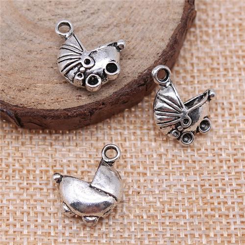 Tibetan Style Pendants, Baby Pram, antique silver color plated, vintage & fashion jewelry & DIY, 16x13mm, Sold By PC