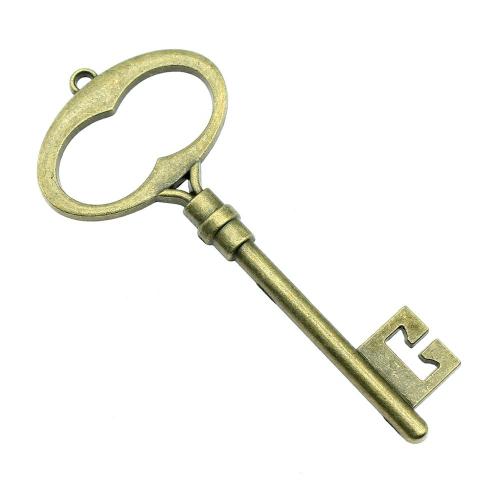 Zinc Alloy Key Pendants plated vintage & fashion jewelry & DIY 94mm Sold By PC