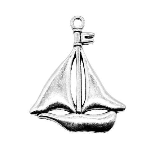 Vehicle Shaped Tibetan Style Pendants, Sail Boat, antique silver color plated, vintage & fashion jewelry & DIY, 49x39mm, Sold By PC