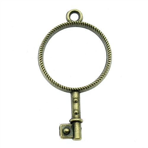 Cink Alloy privjesci za ključeve, pozlaćen, Berba & modni nakit & možete DIY & šupalj, više boja za izbor, 46x25mm, Prodano By PC
