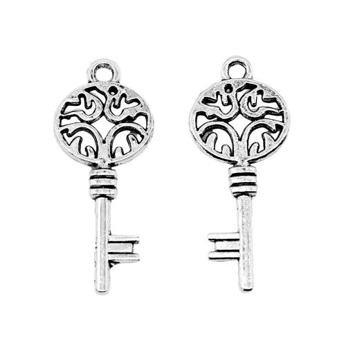 Tibetan Style Key Pendants, antique silver color plated, vintage & fashion jewelry & DIY, 11x27mm, Sold By PC