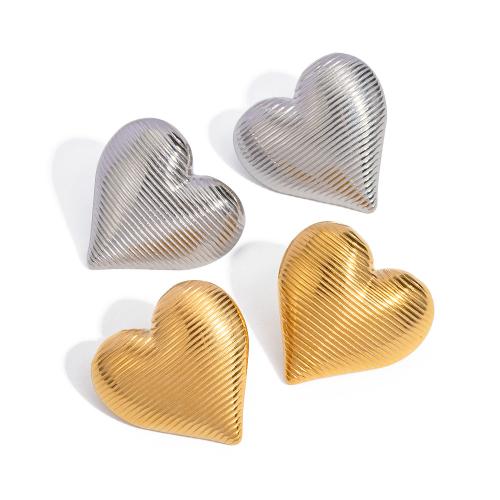 Stainless Steel Stud Earrings 304 Stainless Steel Heart plated fashion jewelry & for woman Sold By Pair