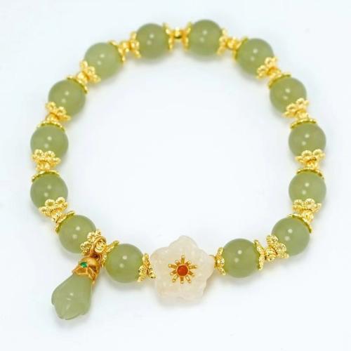 Hetian Jade Bracelet, with Resin & Tibetan Style, different styles for choice & for woman, Length:Approx 6-7 Inch, Sold By PC