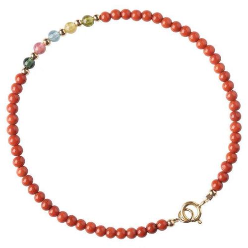 Yunnan Red Agate Bracelet with Tourmaline & Zinc Alloy fashion jewelry & for woman Length Approx 6-7 Inch Sold By PC