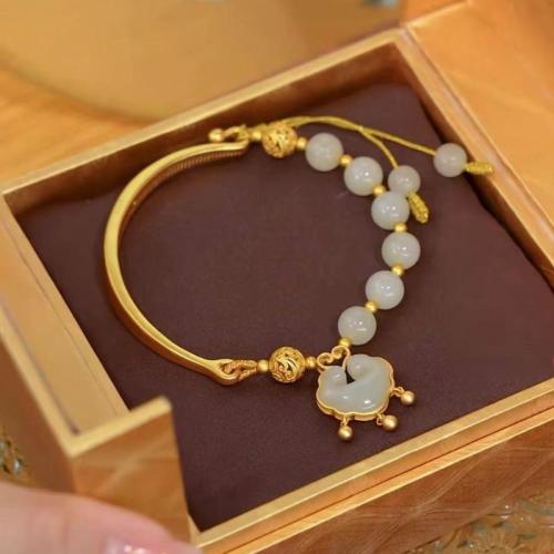 Hetian Jade Bracelet, with Tibetan Style, different styles for choice & for woman, Inner Diameter:Approx 60mm, Sold By PC