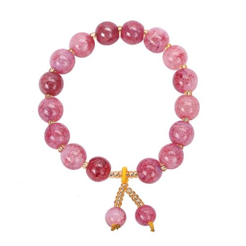 Crystal Bracelet, Round, fashion jewelry & for woman, more colors for choice, Length:Approx 6-8 Inch, Sold By PC