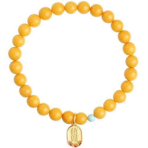 Beeswax Bracelet with Jade & Zinc Alloy & for woman Length Approx 6-8 Inch Sold By PC