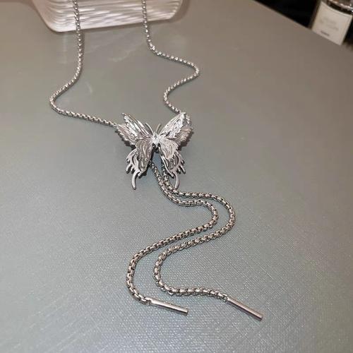 Zinklegierung Schmuck Halskette, Einstellbar & Modeschmuck & Micro pave Zirkonia & für Frau, Silberfarbe, Länge:ca. 45 cm, verkauft von PC