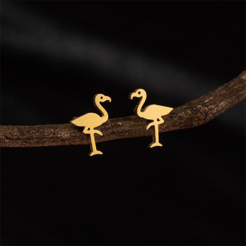 Stainless Steel Stud Earrings 304 Stainless Steel Bird Vacuum Ion Plating fashion jewelry & for woman Sold By Bag