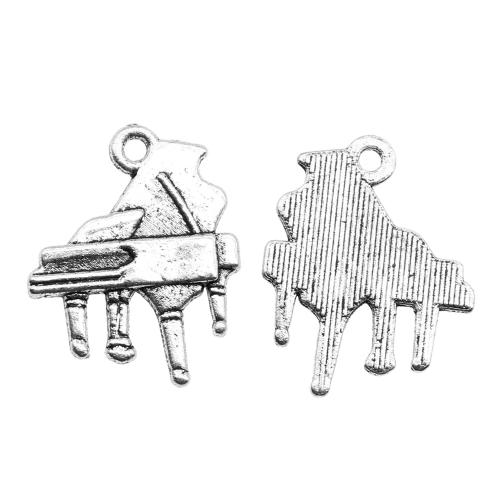 Zink Alloy Halsband, Piano, antik silver pläterad, Vintage & mode smycken & DIY, 21x16mm, Säljs av PC