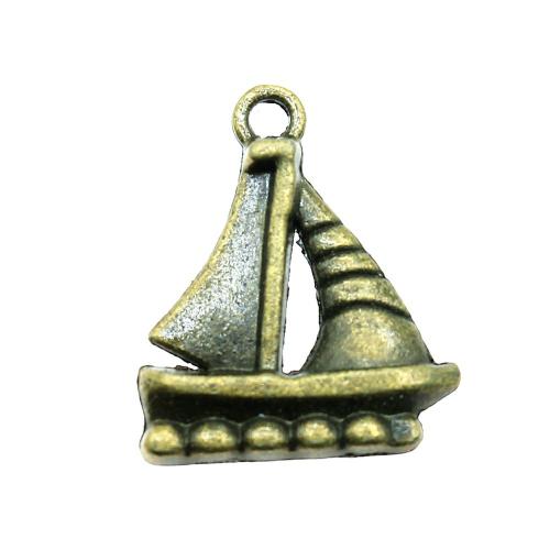 Vehicle Shaped Tibetan Style Pendants, Sail Boat, antique bronze color plated, vintage & fashion jewelry & DIY, 20x16mm, Sold By PC