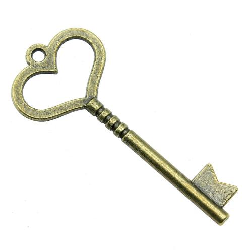 Zinc Alloy Key Pendants plated vintage & fashion jewelry & DIY 46mm Sold By PC