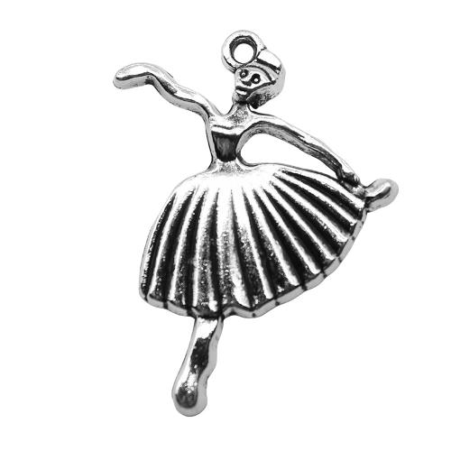 Tibetan Style Pendants, Girl, antique silver color plated, vintage & fashion jewelry & DIY, 26x36mm, Sold By PC
