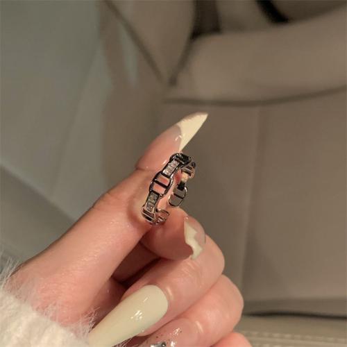 Ανοίξει δαχτυλίδι ορείχαλκο κυβικά μικροΖιργκόν, Ορείχαλκος, κοσμήματα μόδας & διαφορετικά στυλ για την επιλογή & μικρο ανοίξει κυβικά ζιρκονία & για τη γυναίκα, Μέγεθος:7, Sold Με PC