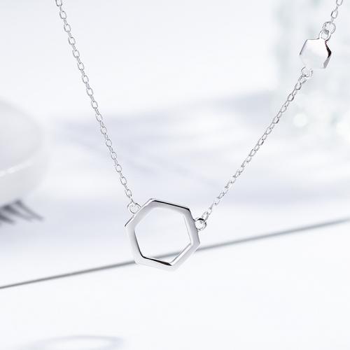 925 Sterling Silver Necklaces with 4cm extender chain fashion jewelry & for woman Length Approx 39 cm Sold By PC