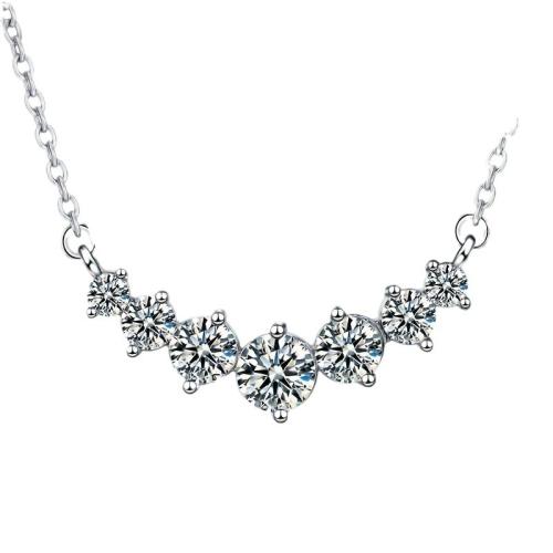 Zinc Alloy Jewelry Necklace with Cubic Zirconia fashion jewelry & for woman Length Approx 48 cm Sold By PC