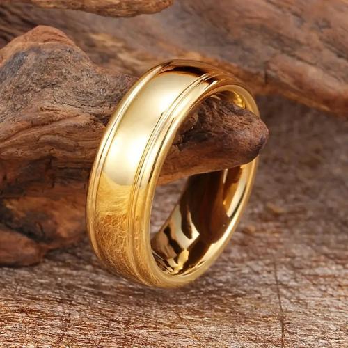 Stainless Steel Finger Ring 304 Stainless Steel Unisex  golden Sold By PC