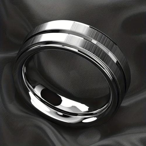 Stainless Steel Finger Ring 304 Stainless Steel fashion jewelry & Unisex silver color Sold By PC