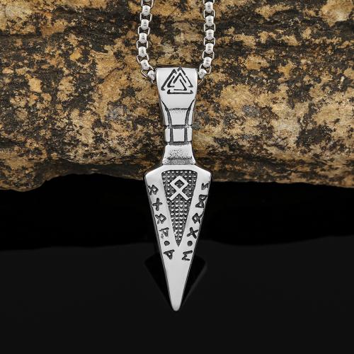 Stainless Steel Jewelry Necklace, 304 Stainless Steel, polished, fashion jewelry & different styles for choice & for man, original color, 13x51mm, Length:Approx 60 cm, Sold By PC