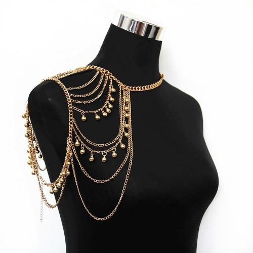 Zinc Alloy Body Chain with 6CM extender chain gold color plated multilayer & for woman nickel lead & cadmium free Length 45 cm Sold By PC