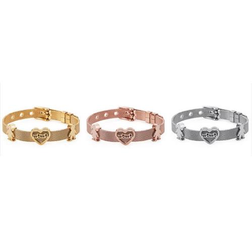 Bijoux bracelet en acier inoxydable, Acier inoxydable 304, Placage, bijoux de mode & unisexe, plus de couleurs à choisir, wide:8mm, Longueur:220 mm, Vendu par PC