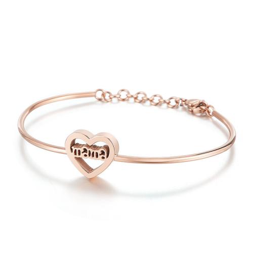 Stainless Steel Jewelry Bracelet 304 Stainless Steel fashion jewelry & for woman rose gold color Inside mm Sold By PC
