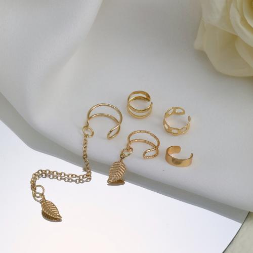 Ensemble d’anneau en alliage de zinc, 5 pièces & bijoux de mode & pour femme, Or, Vendu par fixé