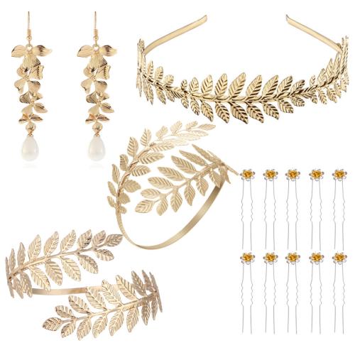 Jewelry Sets, Iron, Leaf, handmade, fashion jewelry & different styles for choice & for woman, gold, Sold By PC