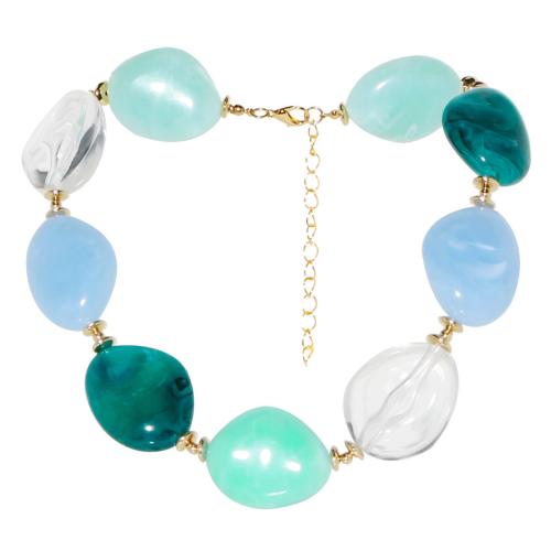Fashion Necklace Jewelry Plastic with 2.76 Inch extender chain fashion jewelry & for woman green Length 16.93 Inch Sold By PC