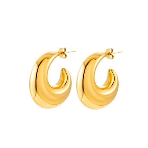Boucle d'oreille Acier Titane, styles différents pour le choix & pour femme, doré, Vendu par paire