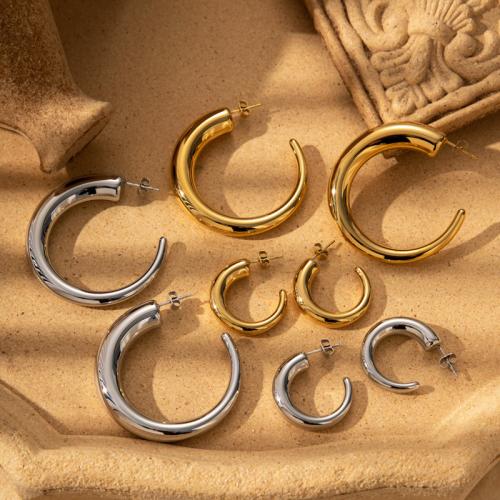 Titanium Steel  Earring, Vacuum Ion Plating, different size for choice & for woman, more colors for choice, Sold By Pair