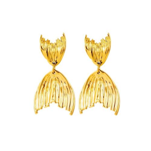 Titan Stahl Ohrring, Titanstahl, verschiedene Stile für Wahl & für Frau, goldfarben, verkauft von Paar