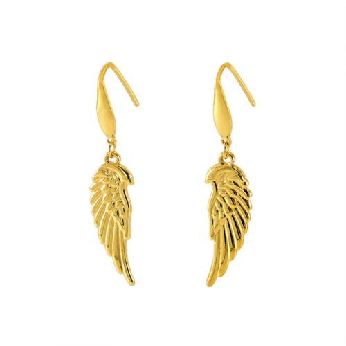 Stainless Steel Drop Earring 304 Stainless Steel plated for woman golden Sold By Pair
