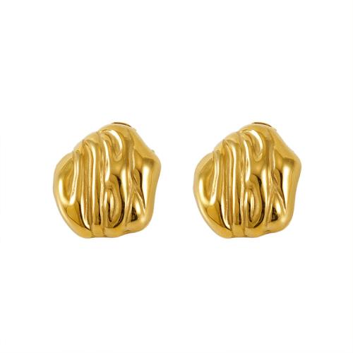 Stainless Steel Stud Earrings, 304 Stainless Steel, plated, different styles for choice & for woman, golden, Sold By Pair