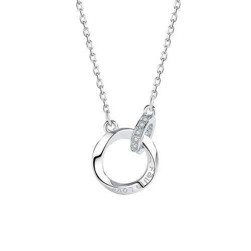 Cubic Zircon Micro Pave 925 Sterling Silver Necklace with 5CM extender chain micro pave cubic zirconia & for woman Length Approx 46.5 cm Sold By PC