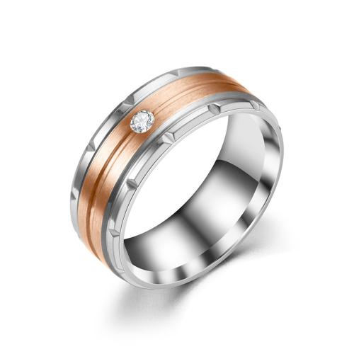 Zirkonia Edelstahl-Finger- Ring, 304 Edelstahl, plattiert, verschiedene Größen vorhanden & Micro pave Zirkonia & für Frau, keine, verkauft von PC