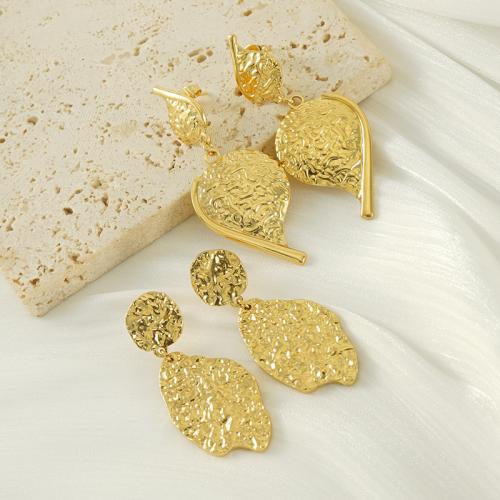 Edelstahl Tropfen Ohrring, 304 Edelstahl, plattiert, verschiedene Stile für Wahl & für Frau, goldfarben, verkauft von Paar