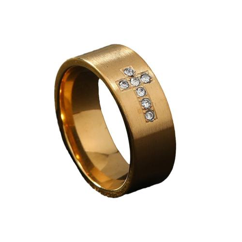 Cubic Zirconia Stainless Steel Finger Ring 304 Stainless Steel plated & micro pave cubic zirconia & for woman Sold By PC