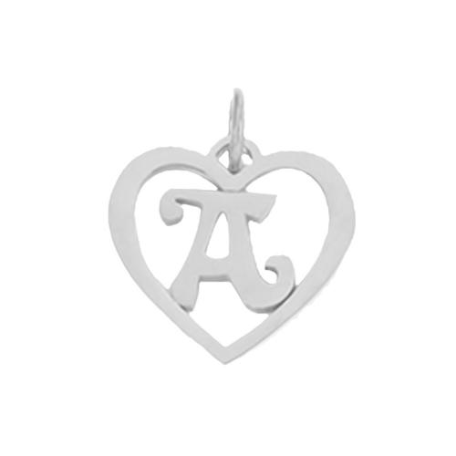 Stainless Steel Heart Pendants, 304 Stainless Steel, plated, letters are from A to Z & different designs for choice & for woman, more colors for choice, Sold By PC