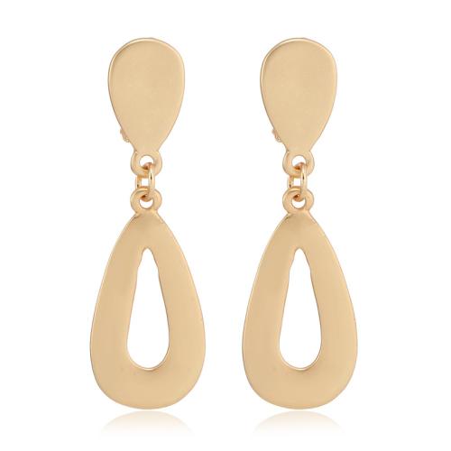 Zinc Alloy Drop Earrings plated & for woman golden Sold By Pair