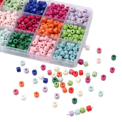 Perline in acrilico placcate, placcato multicolore, DIY, nessuno, 6x5mm, Foro:Appross. 2mm, 50PC/borsa, Venduto da borsa