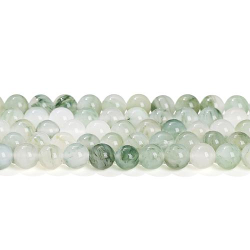 Natural Jade Beads, Ice Jade, Round, polished, DIY & different size for choice, Grade AAAAA, Sold By Strand