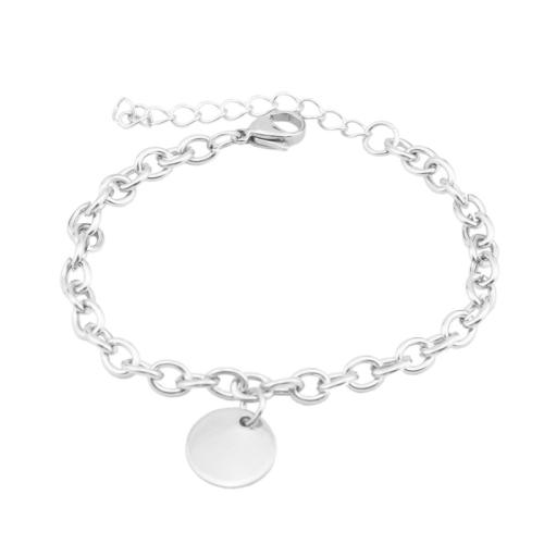 Stainless Steel Jewelry Bracelet, 304 Stainless Steel, with 5cm extender chain, polished, fashion jewelry & Unisex, original color, Length:Approx 16 cm, Sold By PC