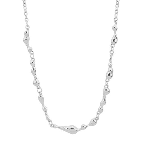Collar de Aleación de Zinc, con 6cm extender cadena, Joyería & para mujer, plateado, longitud aproximado 43 cm, Vendido por UD