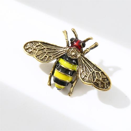 Tibetan Style Brooches, Bee, silver color plated, enamel, more colors for choice, 46.2x27.2mm, Sold By PC
